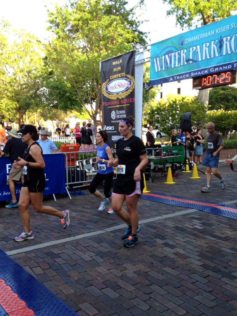 Mom finishing the 10K