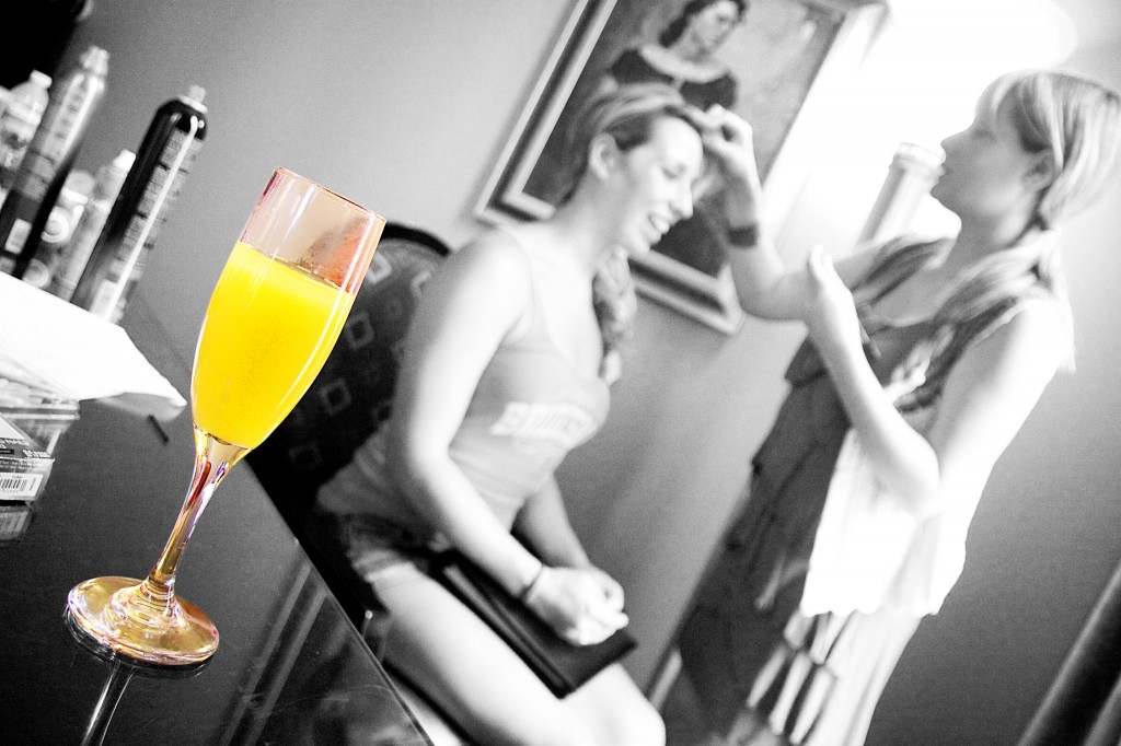 Getting ready on the wedding day
