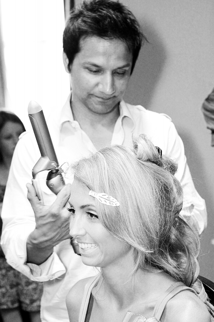 Demarco doing my wedding day hair