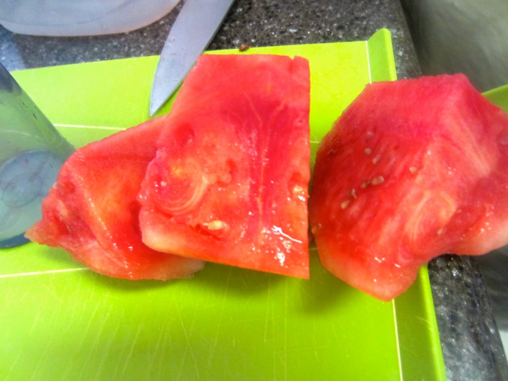 Cut watermelon for juicing Cut watermelon for juicing