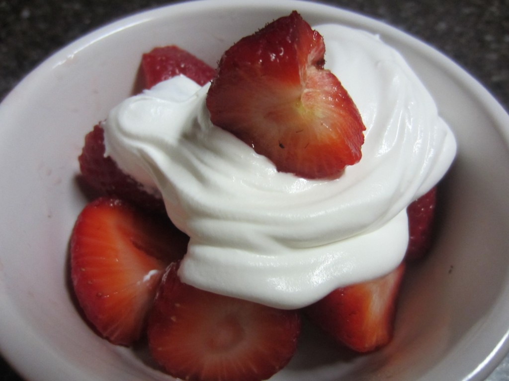 Strawberries and whip cream