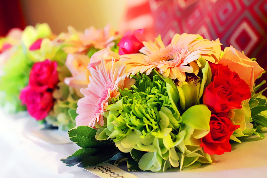 Flowers arriving in bridal suite
