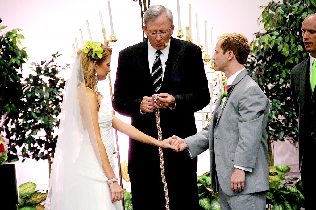 Pastor explaining Handfasting