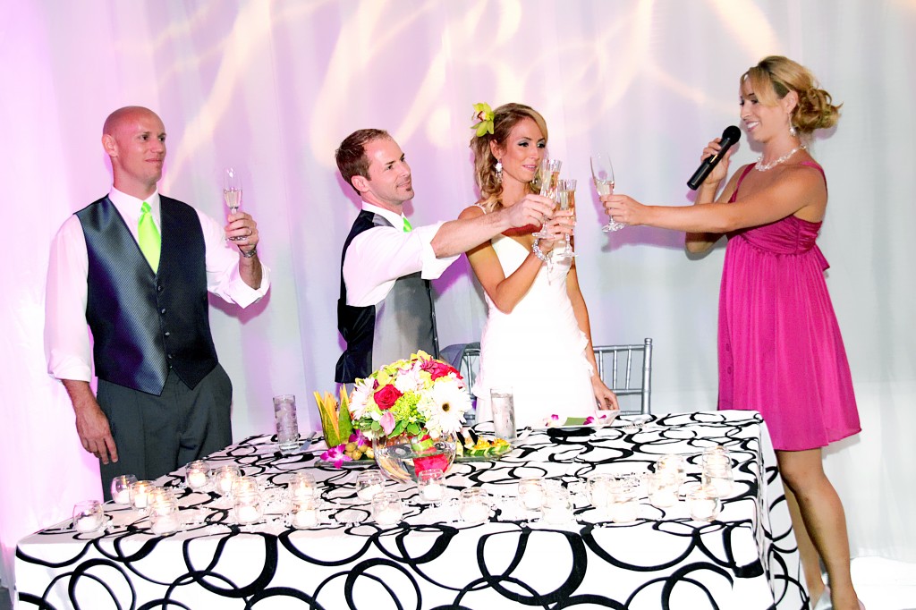 Wedding Reception toast by bridesmaid
