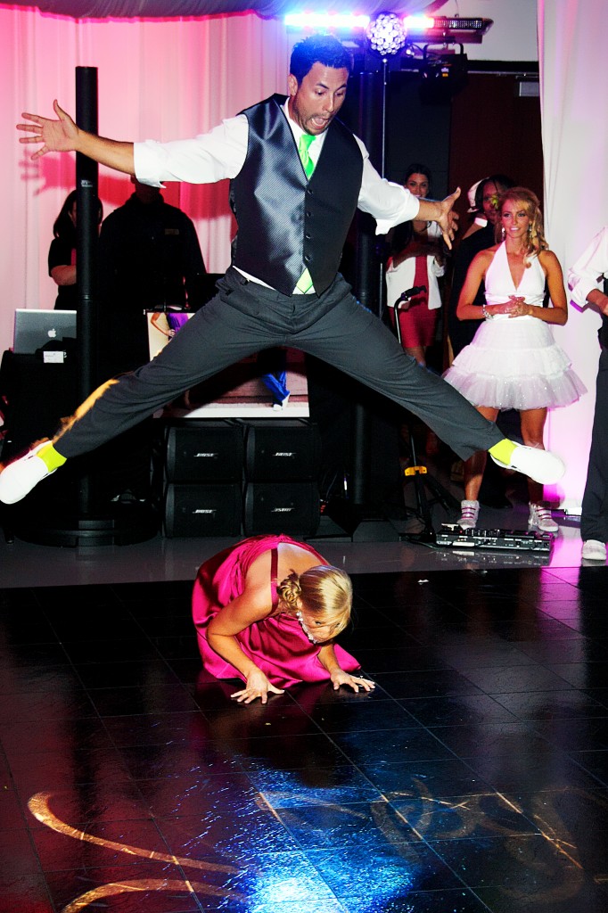 Leapfrog at wedding reception