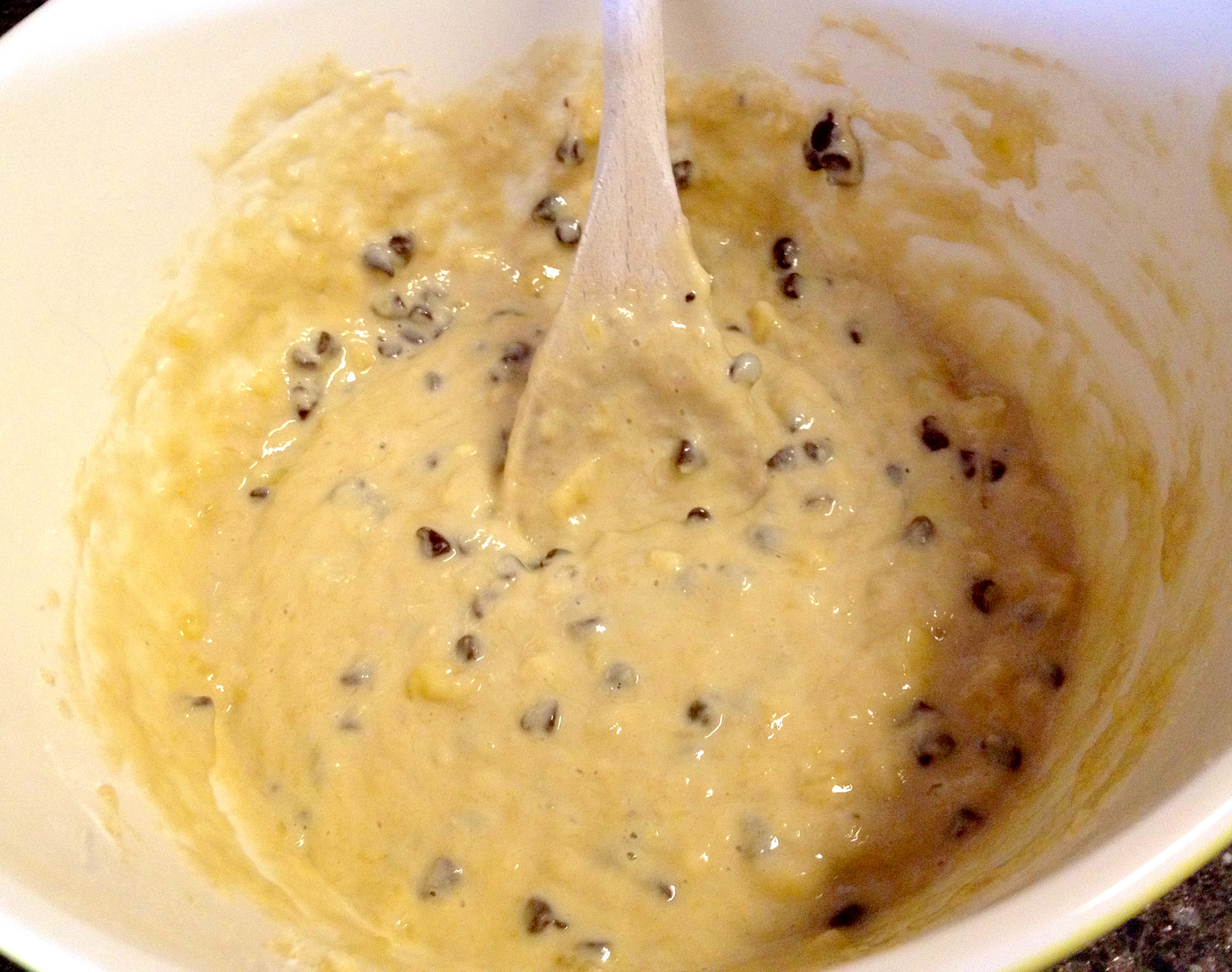 making banana choc chip muffins making banana choc chip muffins