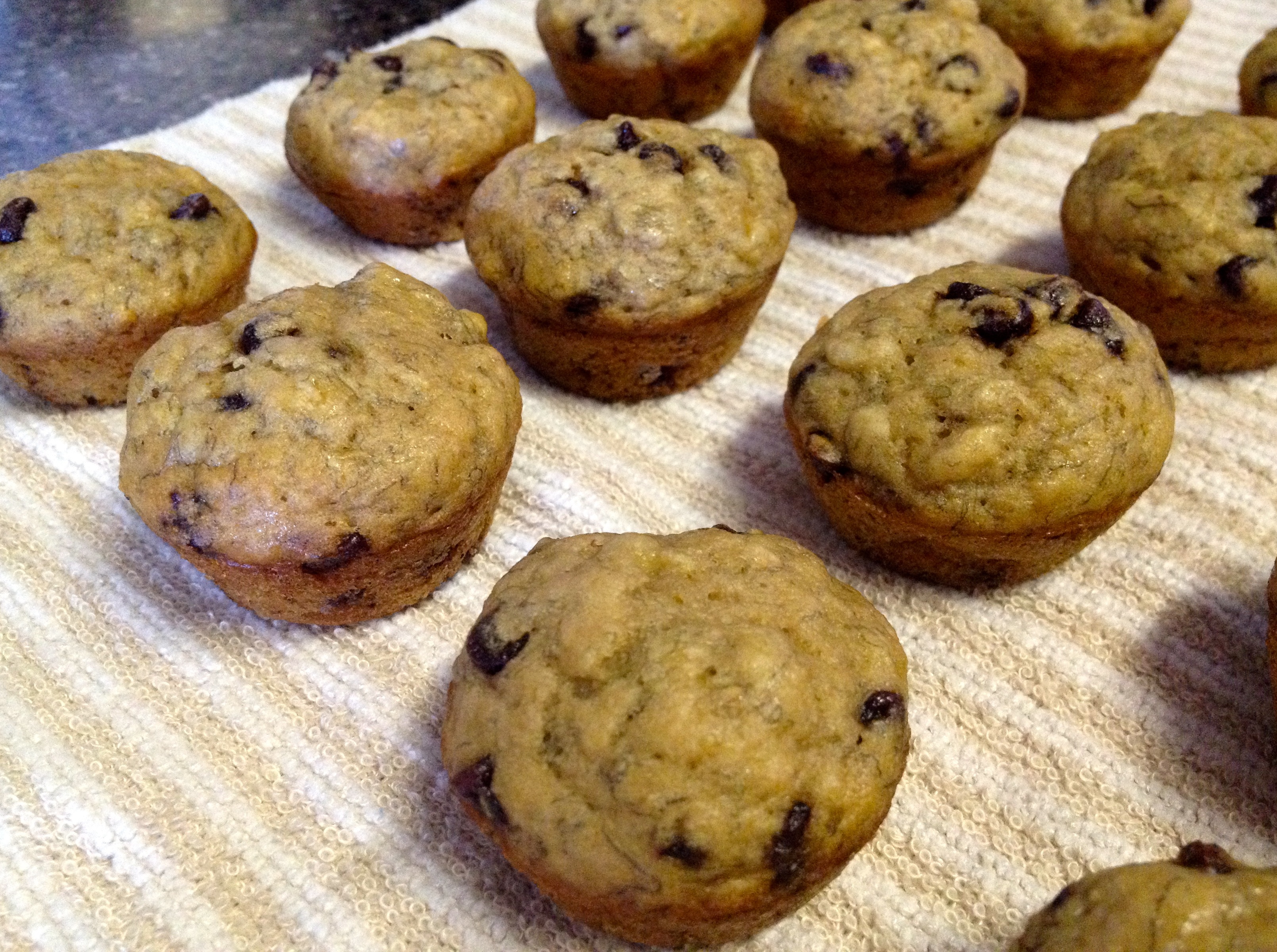 Banana mini muffins with chocolate chips Banana mini muffins with chocolate chips