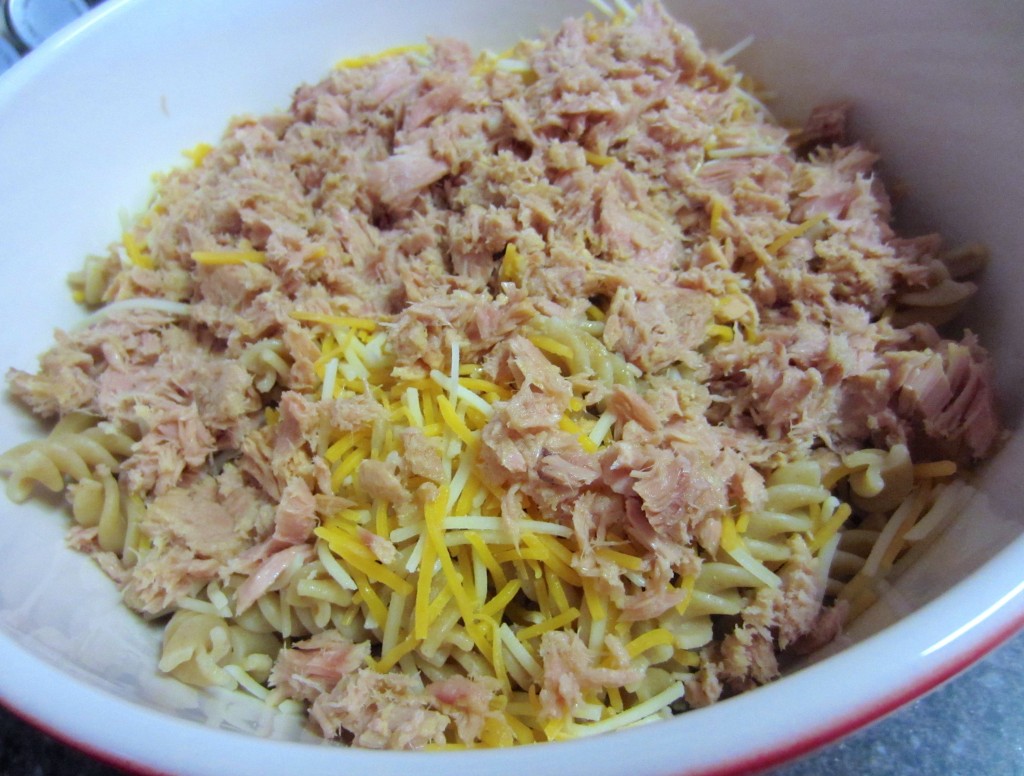 Healthy Tuna Casserole Mixing