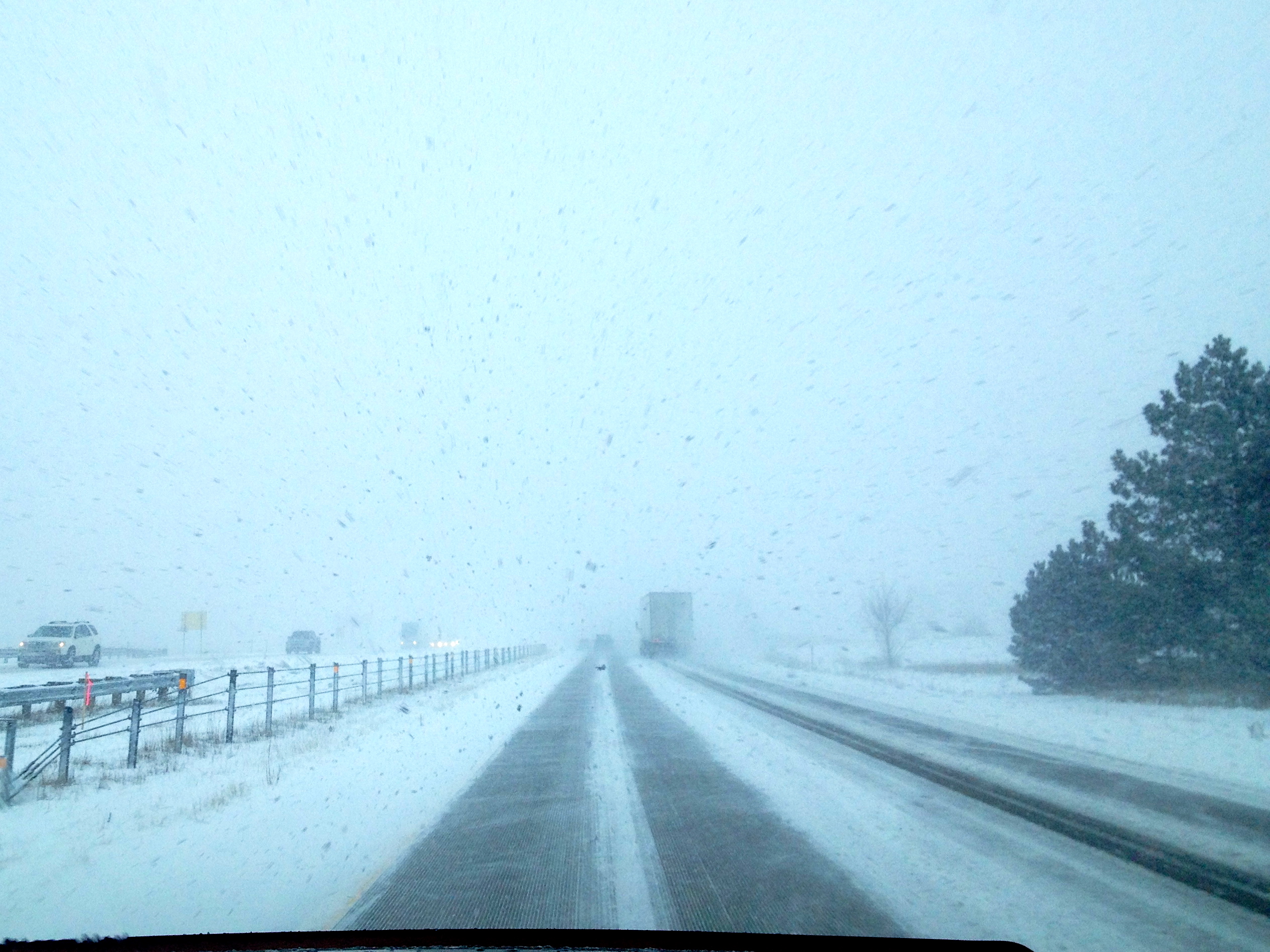 driving through snow storm