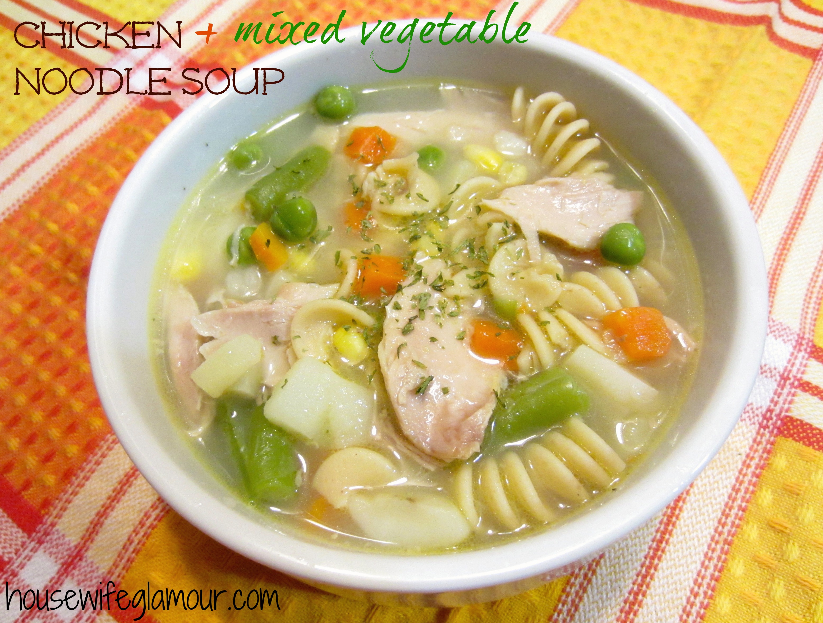 Chicken and Mixed Vegetable Noodle Soup