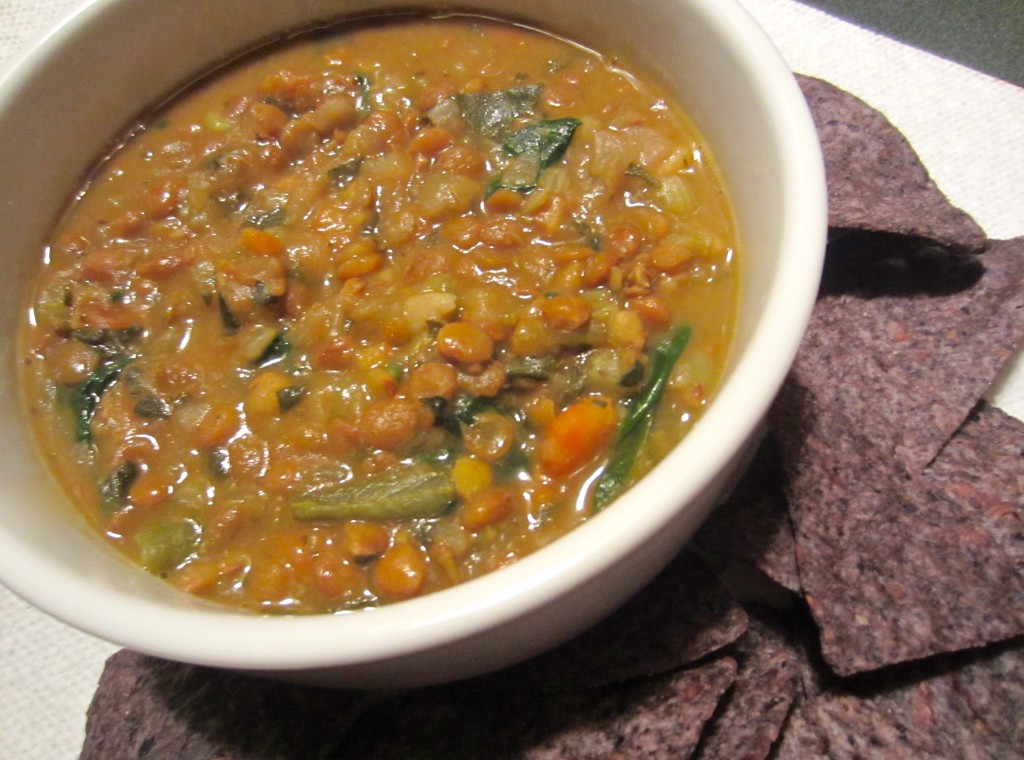 Amy's Organic Lentil Vegetable Soup with spinach
